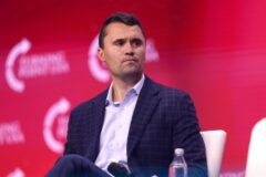 Charlie Kirk seated onstage at the 2025 Turning Point USA Student Action Summit in Tampa, Florida, in July 2025.