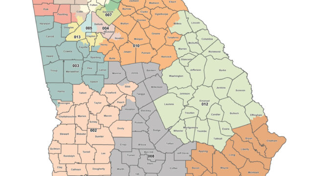 Map of Georgia's 14 congressional districts adopted for the 2022 elections